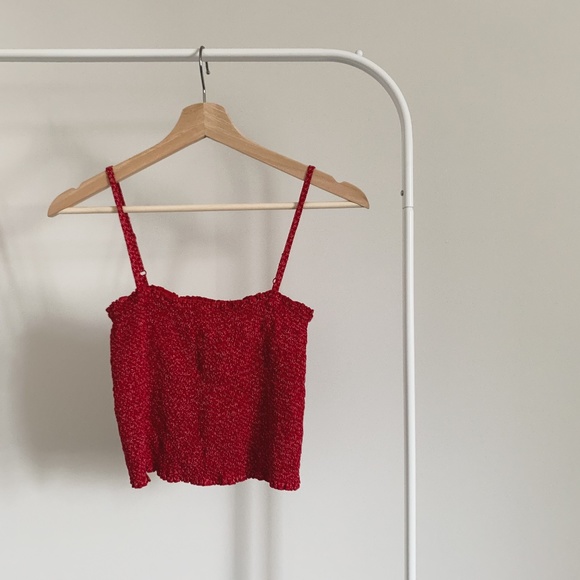 Brandy Melville Smocked Crop Top - Picture 1 of 2